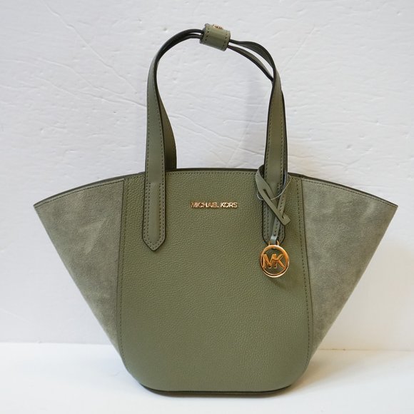 Michael Kors Handbags - Michael Kors Portia Small Bucket Tote Bag Army Green